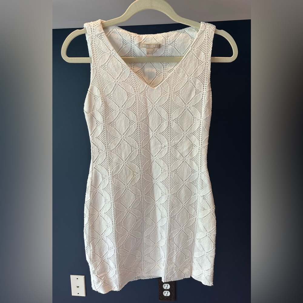Banana Republic Cream Textured Mini Dress